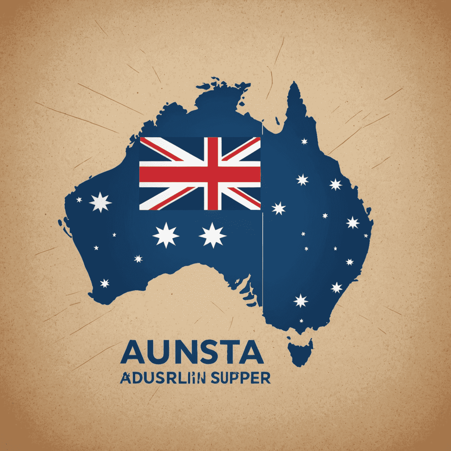 AustralianSuper logo featuring a stylized Australian map with superannuation symbols