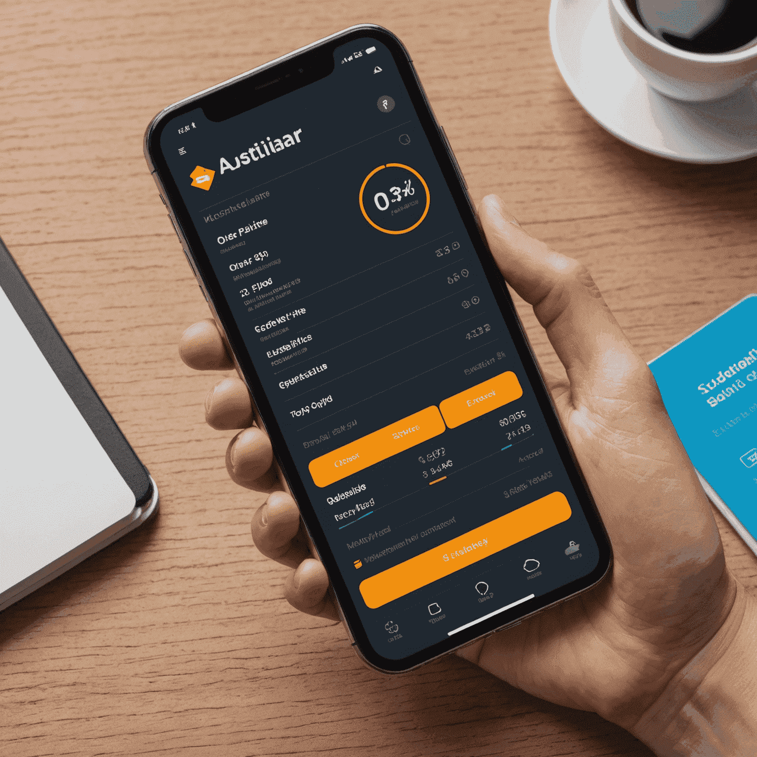 Smartphone displaying AustralianSuper's new mobile app interface with various features like account balance, investment performance, and contribution tracking