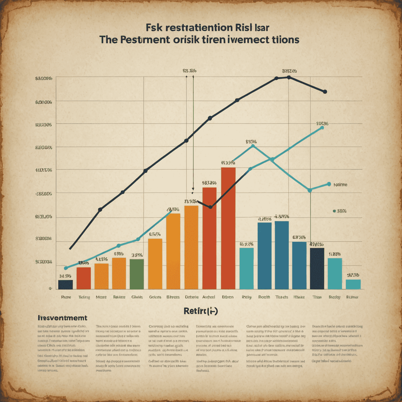 Graph showing the relationship between risk and return for different investment options