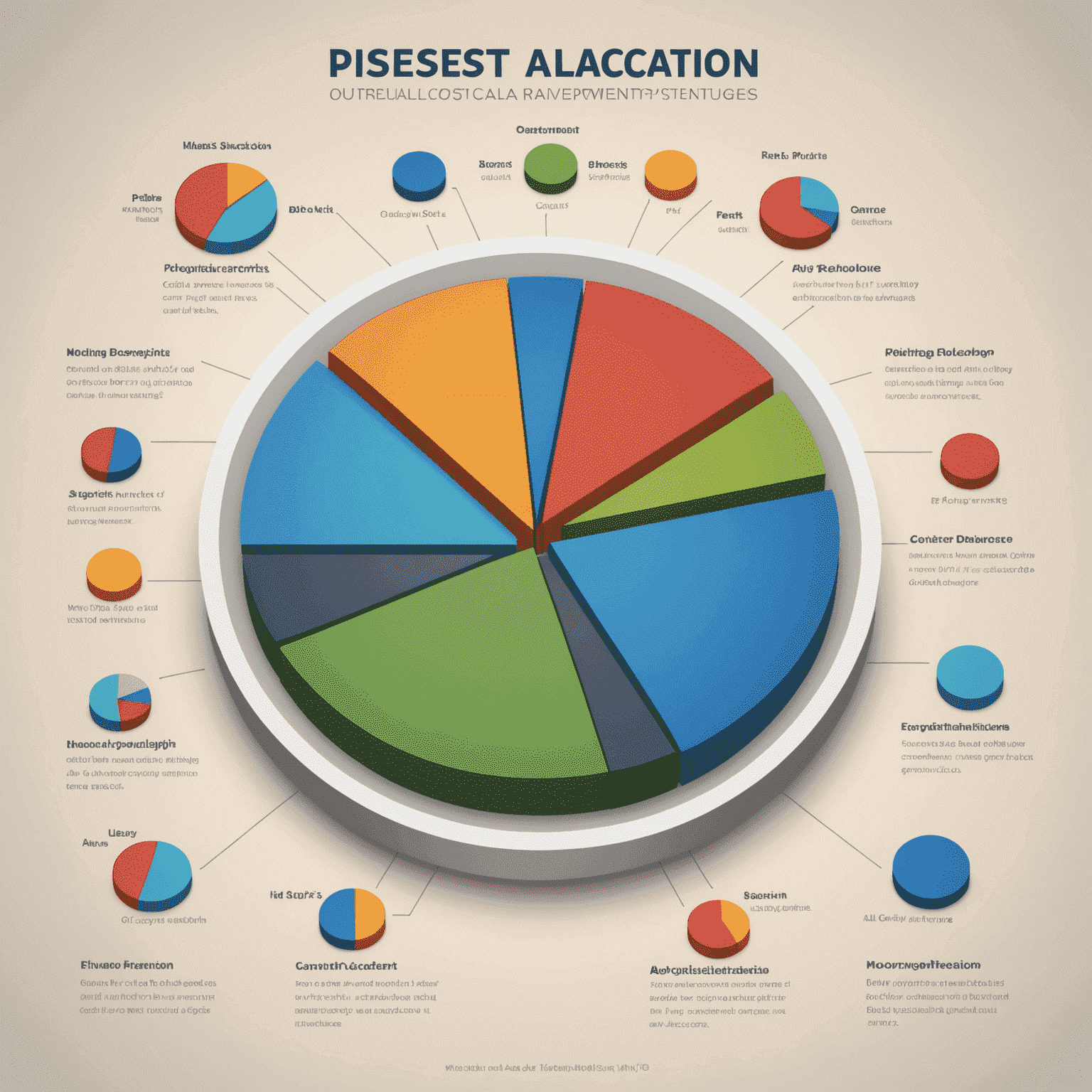 Pie chart showing asset allocation for different investment options